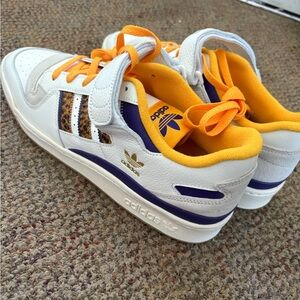 Adidas White and Yellow Sneakers with Sporty Mesh Design